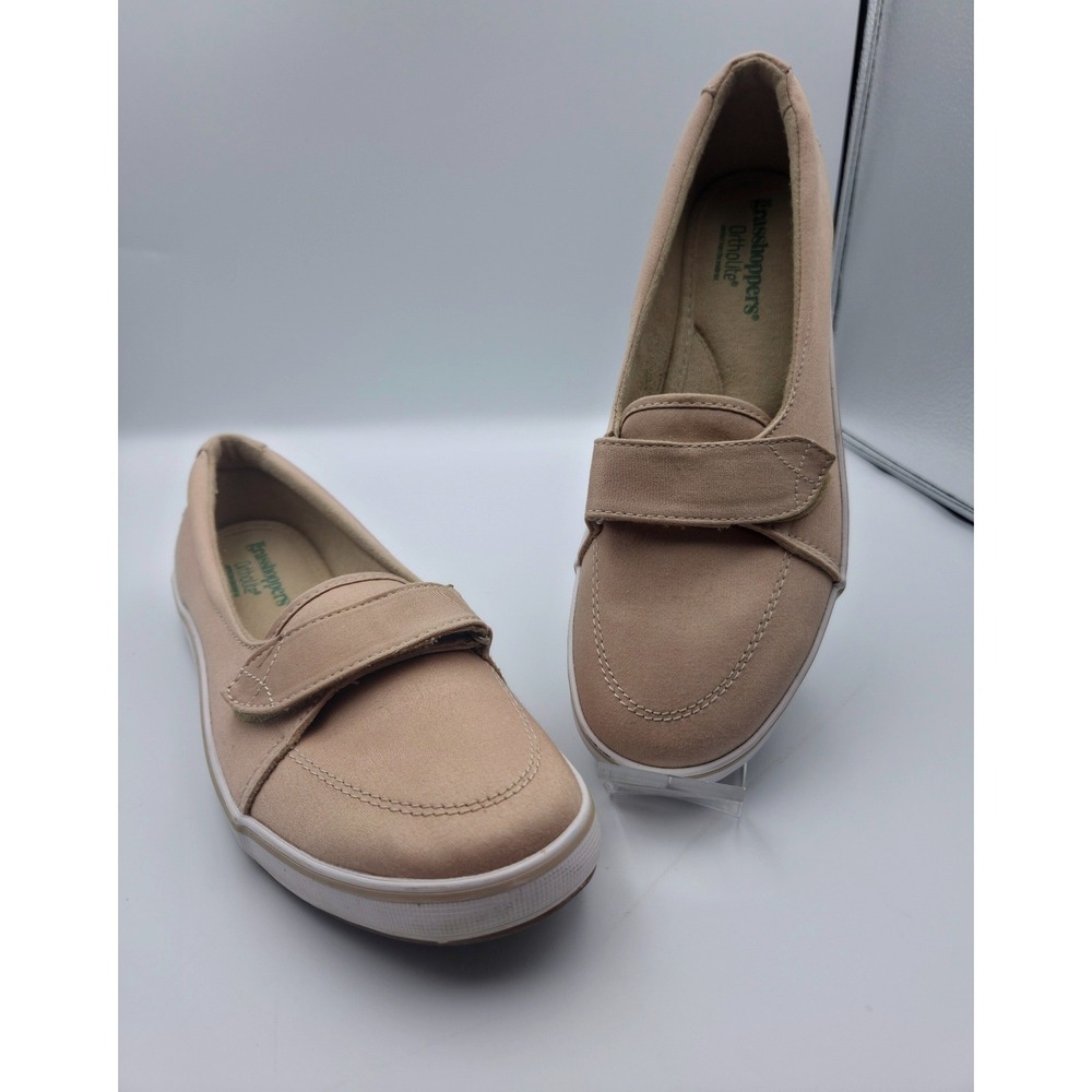 Grasshoppers Windham Stone 9 N Tan Canvas Ortholite Memory Foam Slip On Sneakers